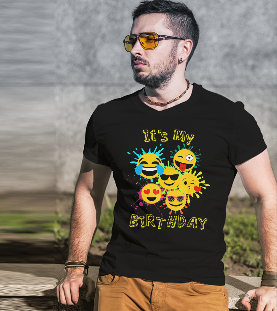 It's My Birthday Colorful Emoji T-Shirt