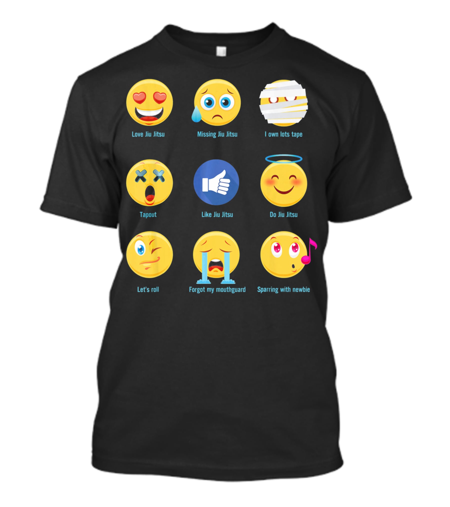 Brazillian Jiu Jitsu 9 Shades Love Missing Tape Tapout Like Do Let’s Roll Forgot Sparring T-Shirt