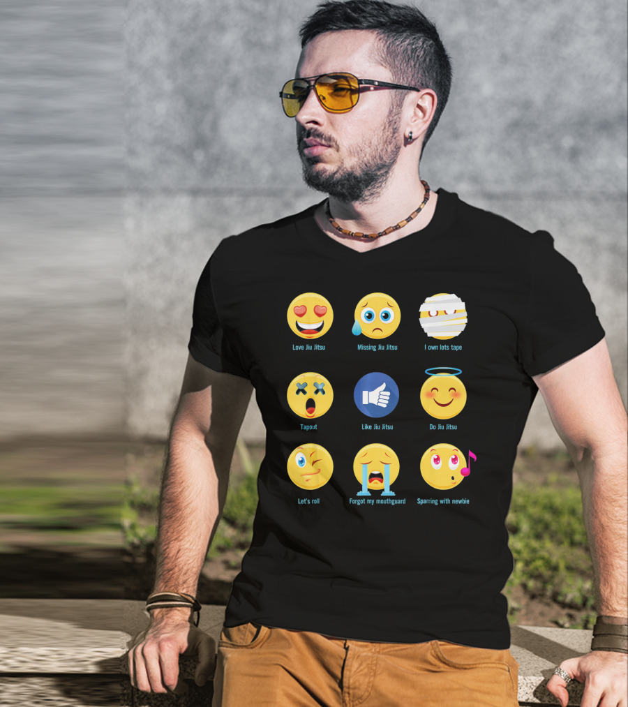 Brazillian Jiu Jitsu 9 Shades Love Missing Tape Tapout Like Do Let’s Roll Forgot Sparring T-Shirt