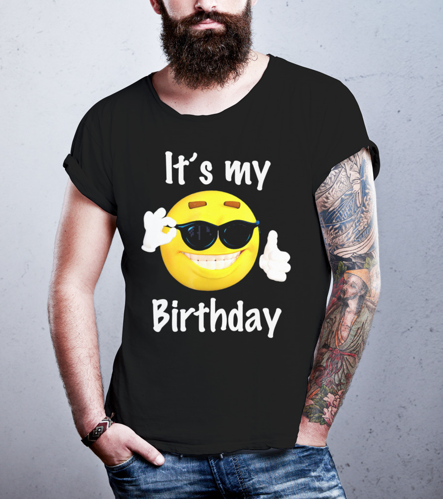 It's My Birthday Emoji Sunglasses Smile T-Shirt