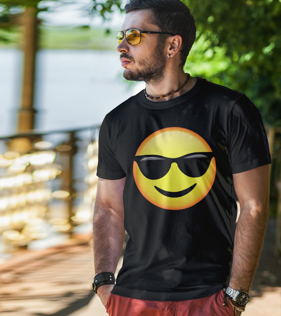 HD Emoji Sunglasses Face Emoticon T-Shirt