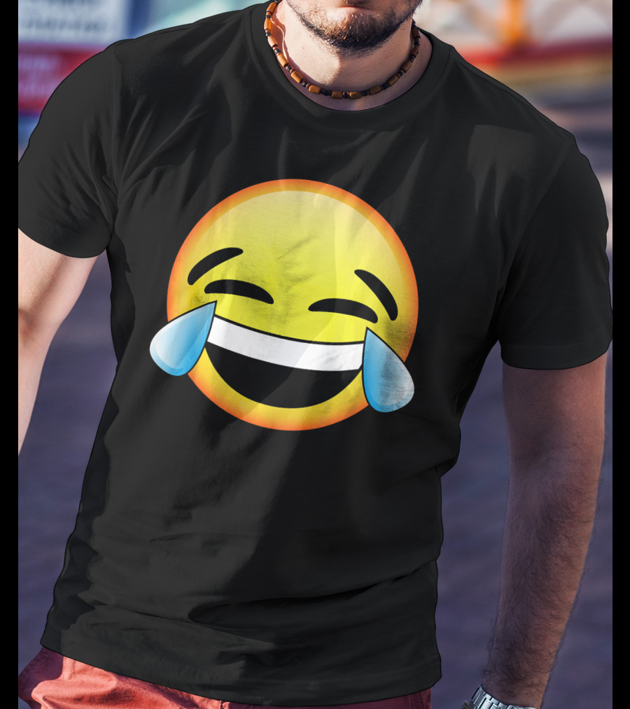 HD Emoji Tears Of Joy Face Laughin Hilarious Expression T-Shirt
