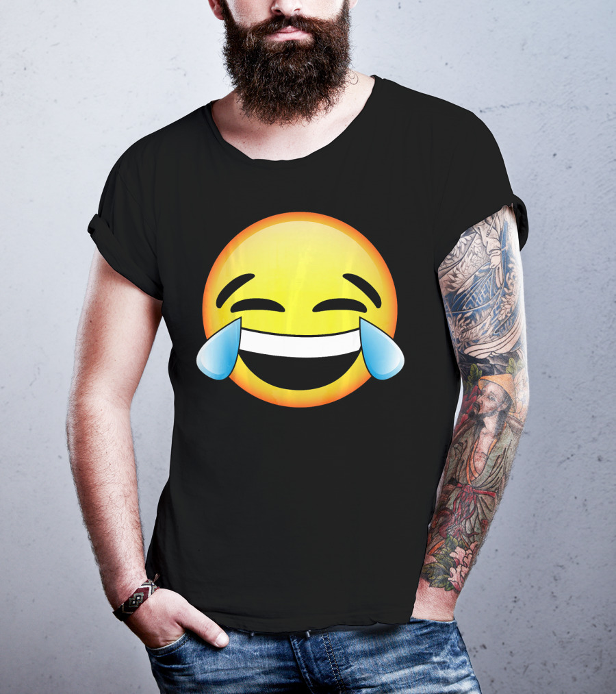 HD Emoji Tears Of Joy Face Laughin Hilarious Expression T-Shirt