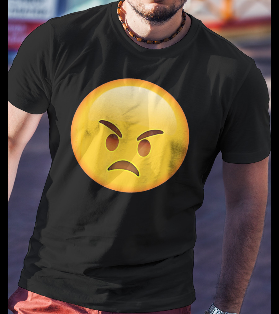 Emoji Angry Face Emoticon Mad Grumpy Upset T-Shirt