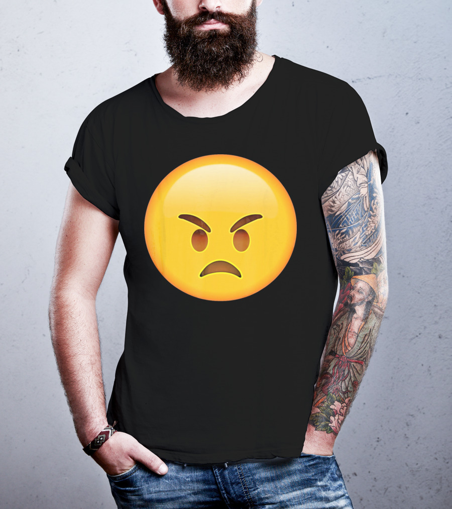 Emoji Angry Face Emoticon Mad Grumpy Upset T-Shirt