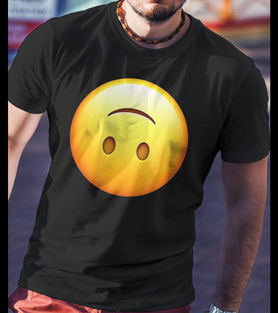 Silly Upside Down Emoji Face T-Shirt