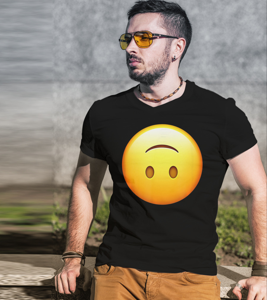 Silly Upside Down Emoji Face T-Shirt