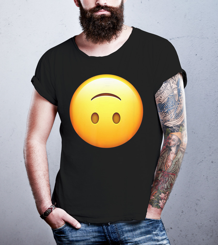 Silly Upside Down Emoji Face T-Shirt
