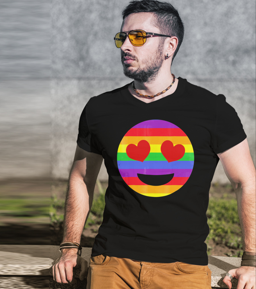 Im Falling In Love Rainbow Heart Eyes Emoji T-Shirt