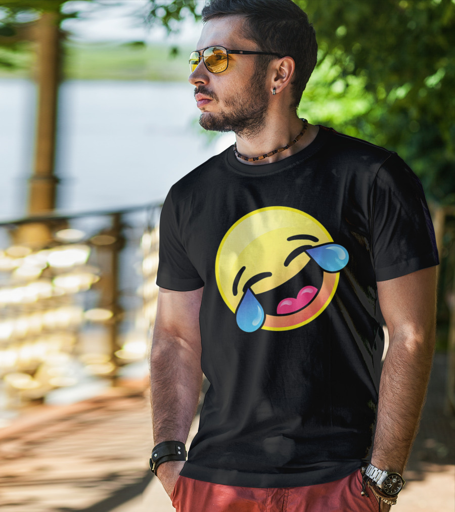 Laughing Crying Emoji Cute LOL Funny Expression T-Shirt