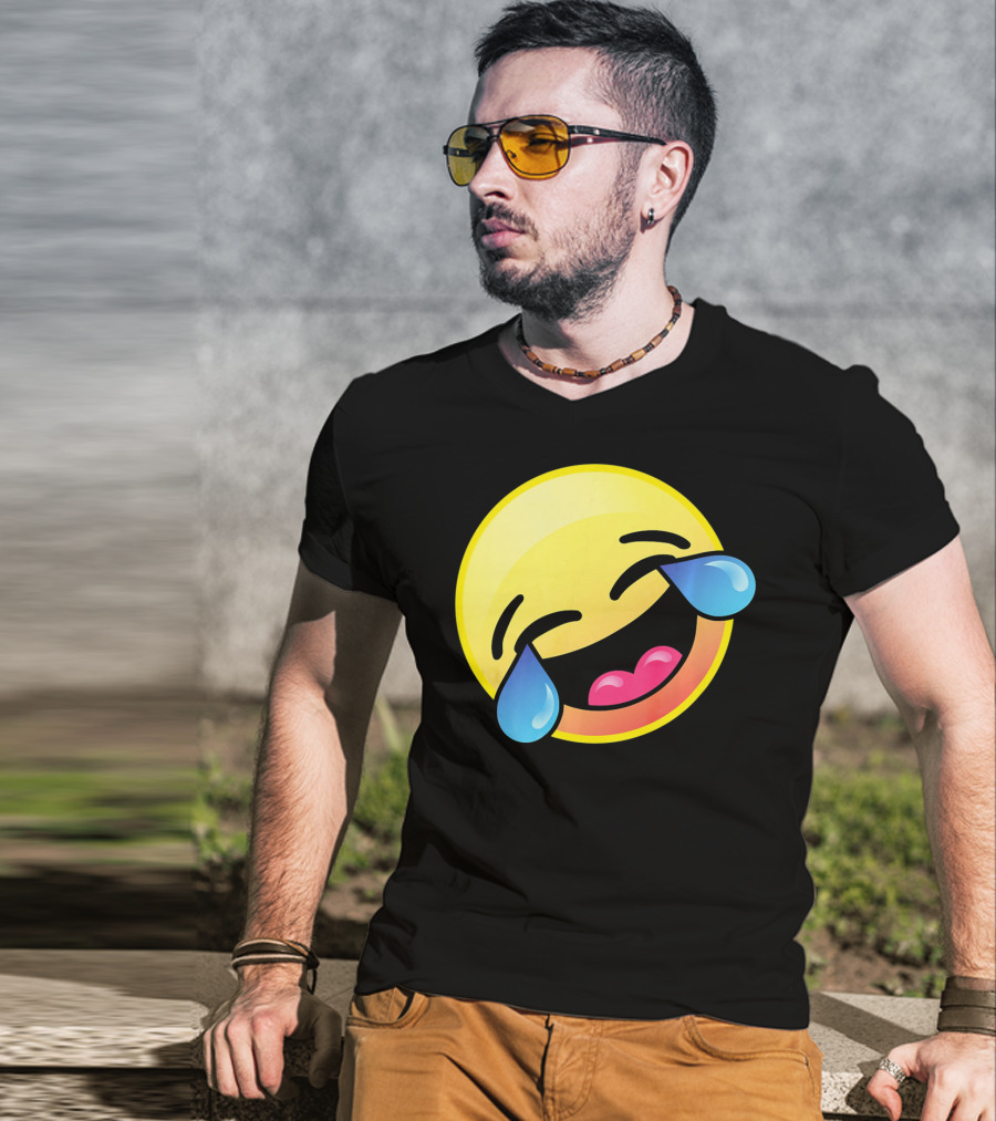 Laughing Crying Emoji Cute LOL Funny Expression T-Shirt