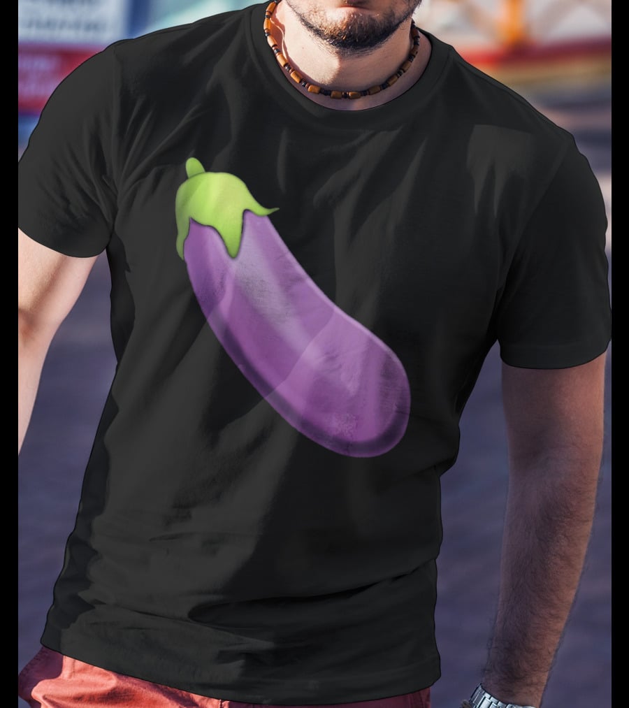 EmojiTees Bold Eggplant Emoji Weiner T-Shirt