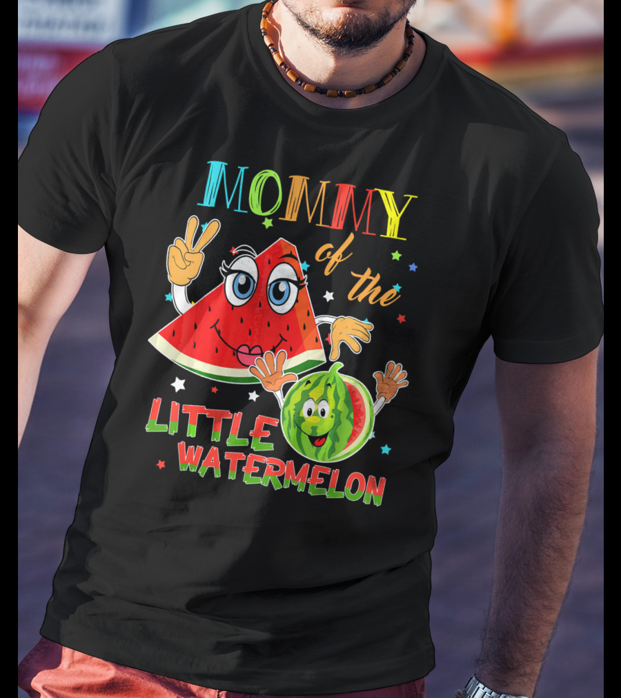 Mommy Of The Little Watermelon Funny Matching Birthday T-Shirt