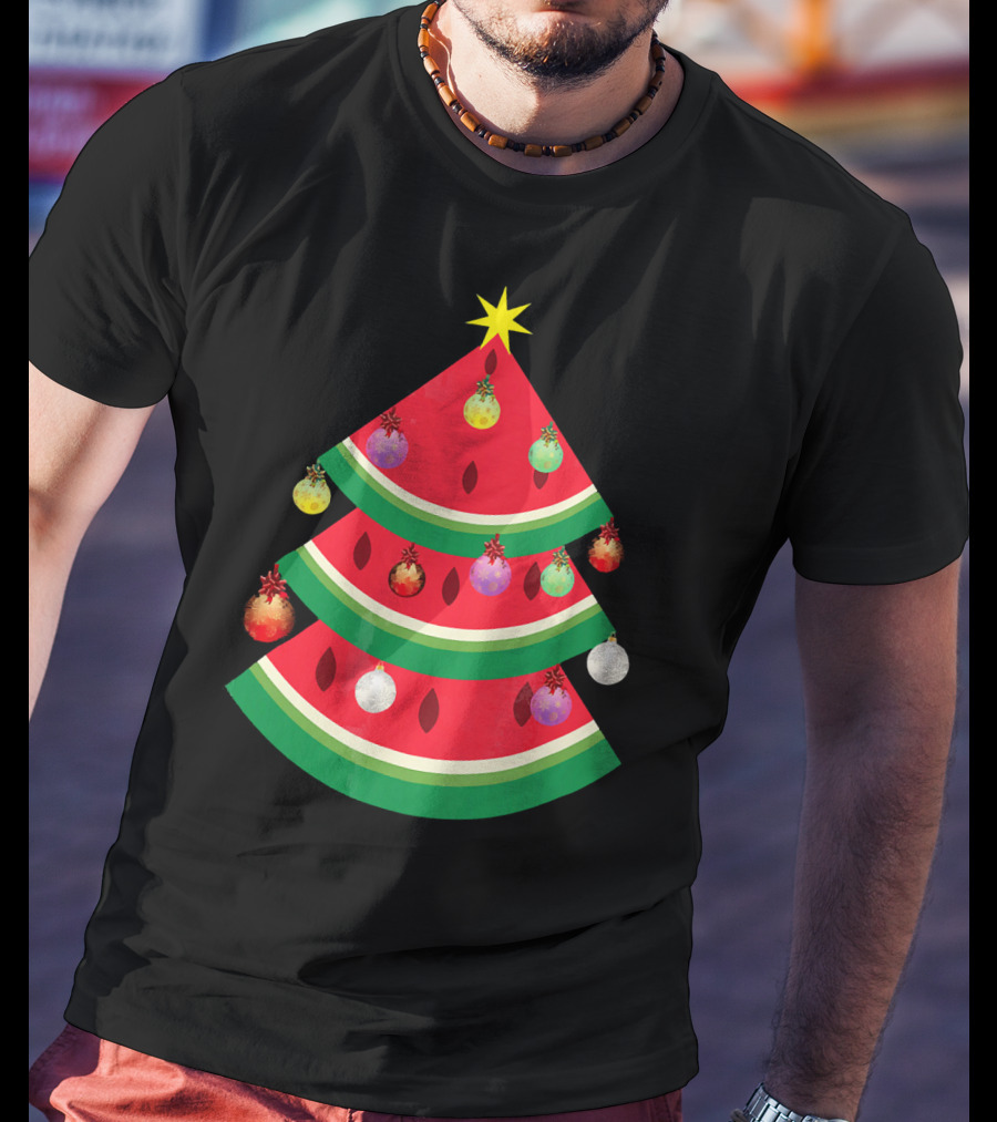 Watermelon Tree Merry Christmas Ornaments T-Shirt