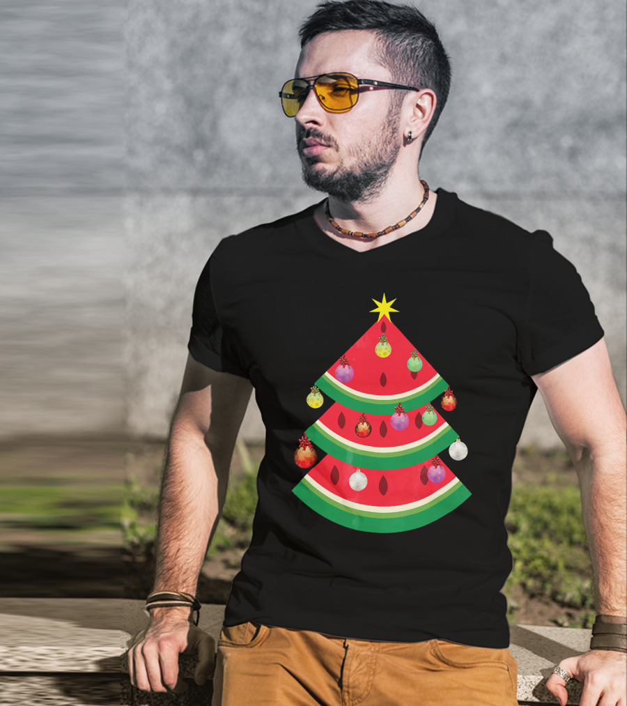 Watermelon Tree Merry Christmas Ornaments T-Shirt