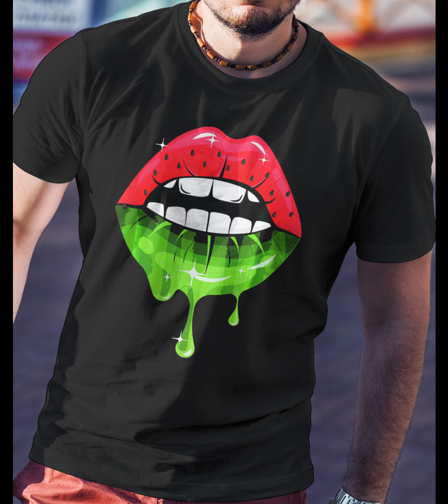 Watermelon Lip Dripping Summer Fruits T-Shirt