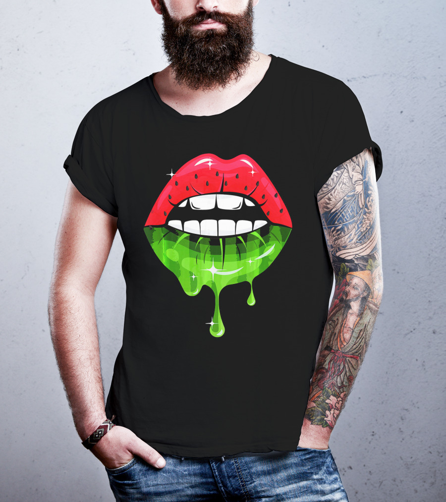 Watermelon Lip Dripping Summer Fruits T-Shirt
