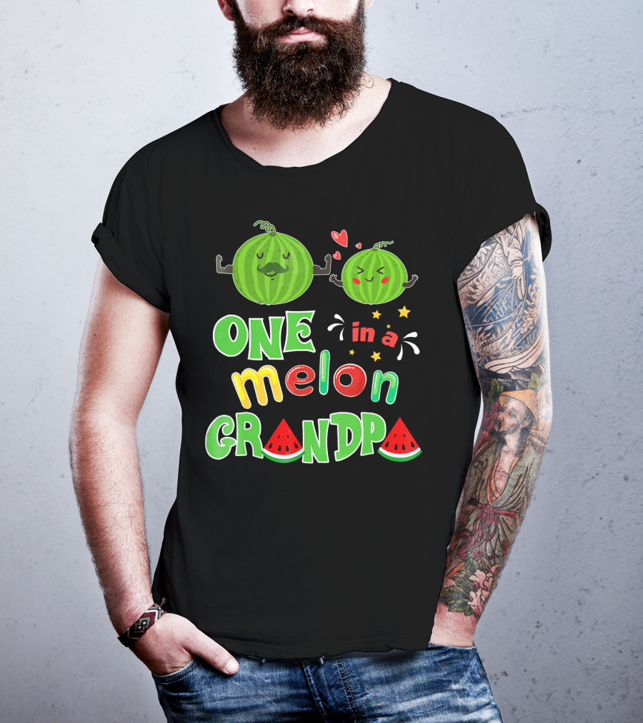 One In A Melon Grandpa Watermelon Summer Tropic T-Shirt