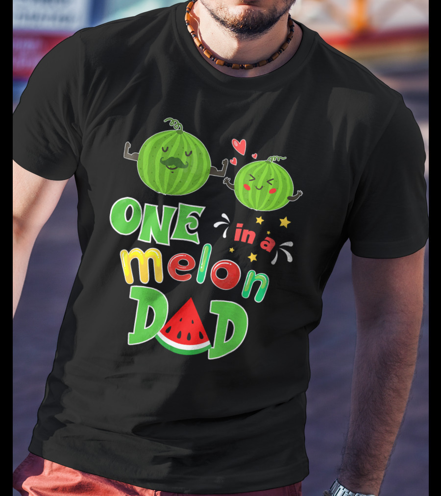 One In A Melon Dad Watermelon Summer Tropical T-Shirt