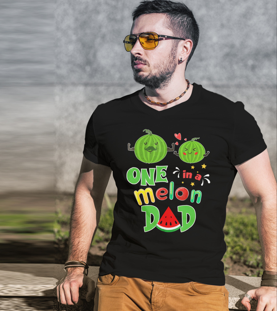 One In A Melon Dad Watermelon Summer Tropical T-Shirt