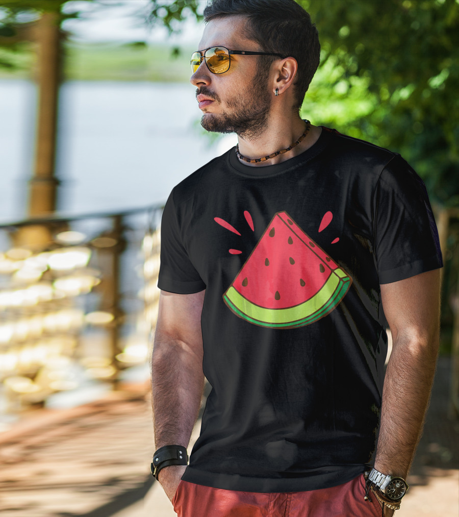 Funny Watermelon Slice Graphic For Watermelon Lover T-Shirt