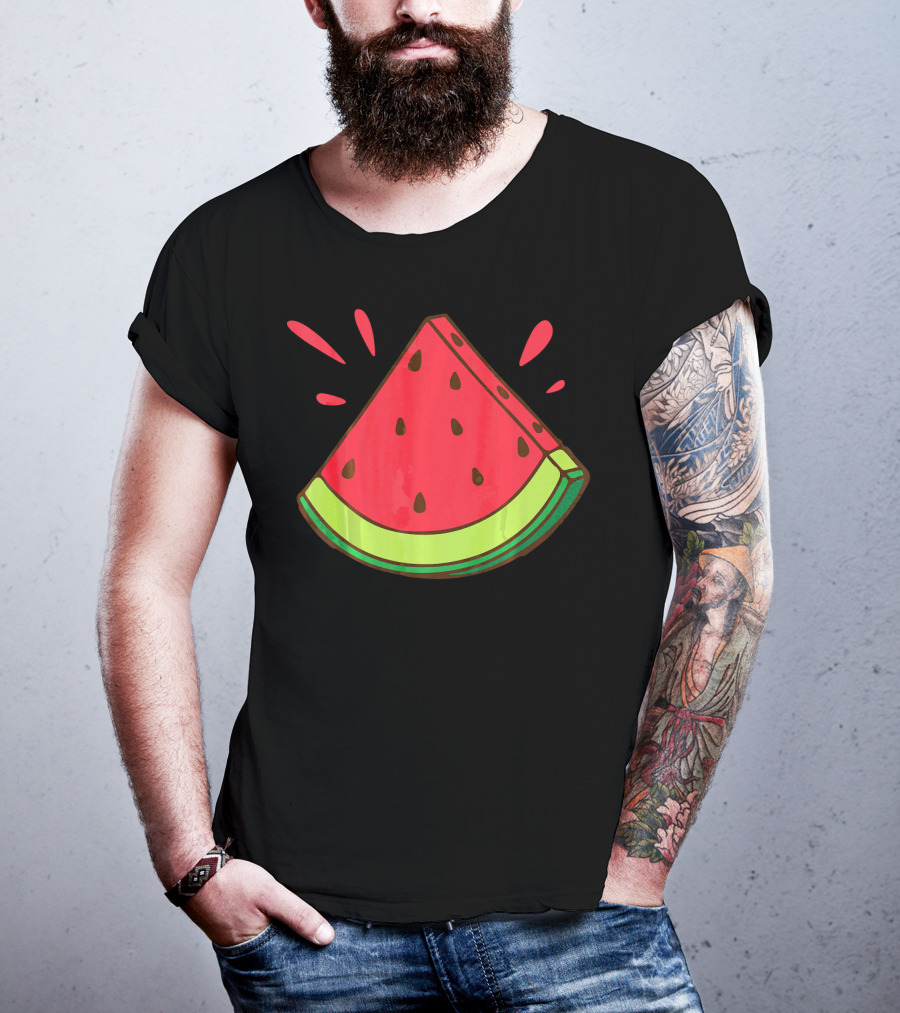 Funny Watermelon Slice Graphic For Watermelon Lover T-Shirt