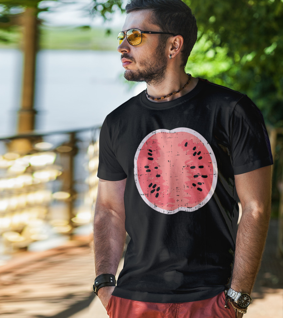 Watermelon Funny Fruit Lazy DIY Easy Food T-Shirt