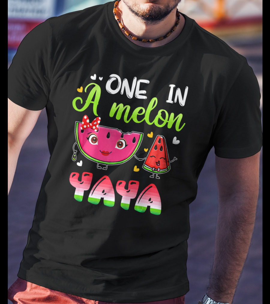 One In A Melon Yaya Cute Cartoon Watermelon Duo T-Shirt