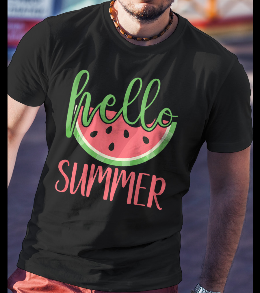 Hello Summer Watermelon Funny Melon Fruit T-Shirt