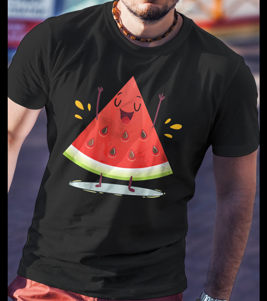 Happy Dancing Watermelon Slice With Joyful Seeds T-Shirt