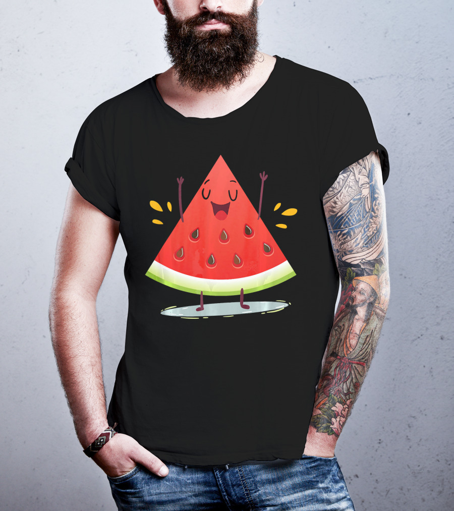 Happy Dancing Watermelon Slice With Joyful Seeds T-Shirt