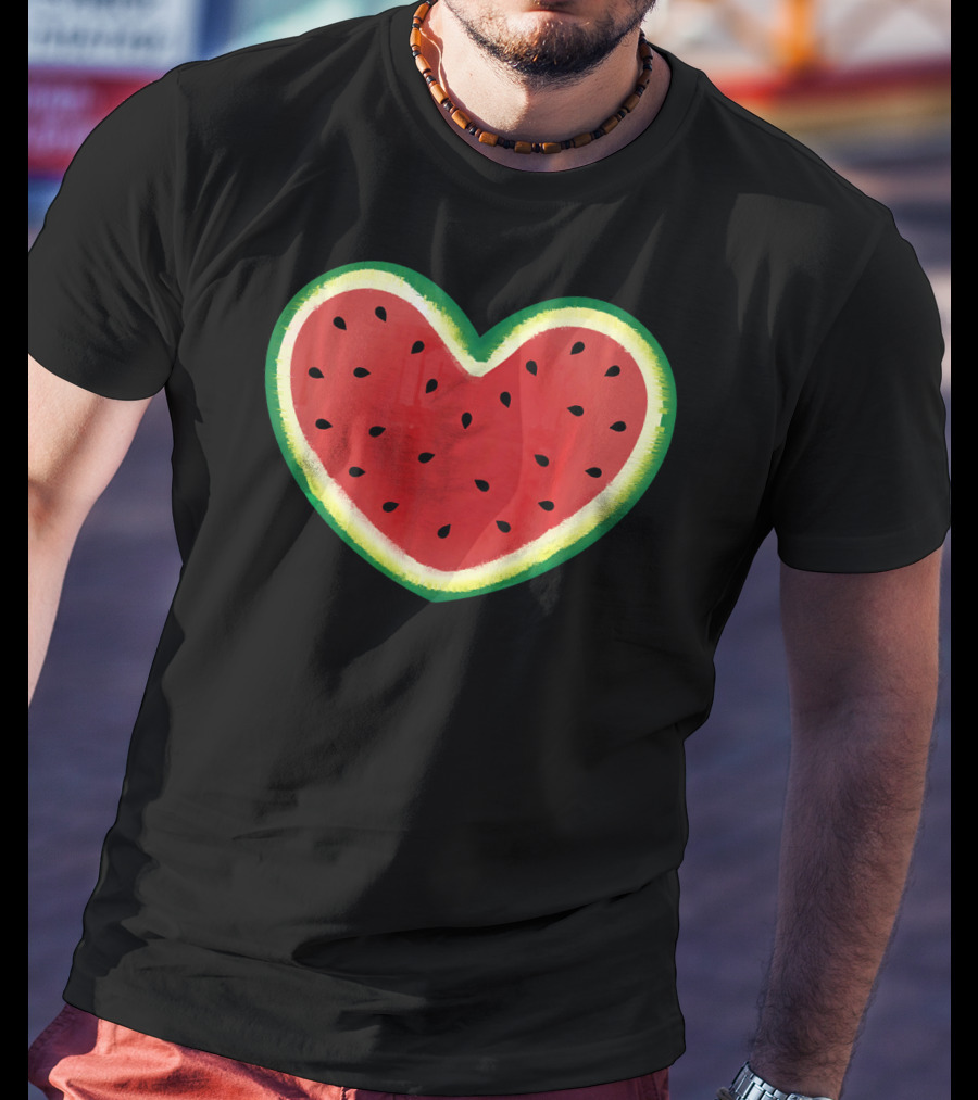 Watermelon Heart Summer Picnic I Love T-Shirt