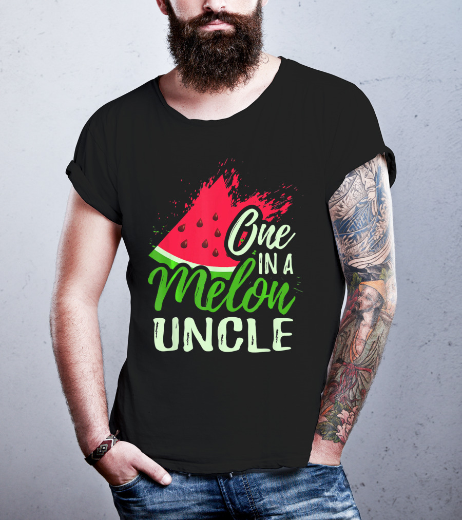 One In A Melon Uncle Watermelon Slice Splash T-Shirt