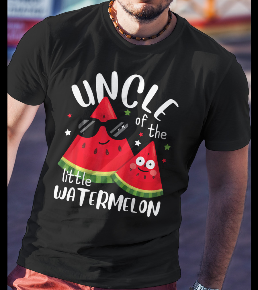 Uncle Of The Little Watermelon With Sunglasses Summer T-Shirt
