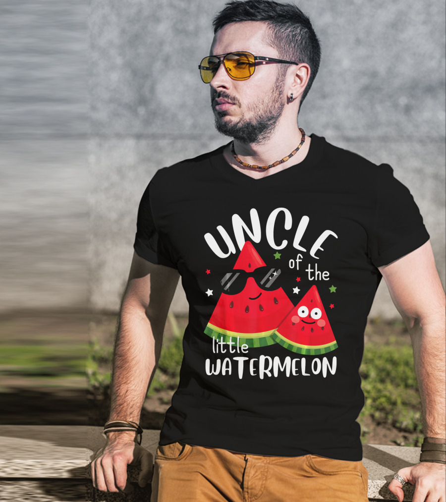 Uncle Of The Little Watermelon With Sunglasses Summer T-Shirt