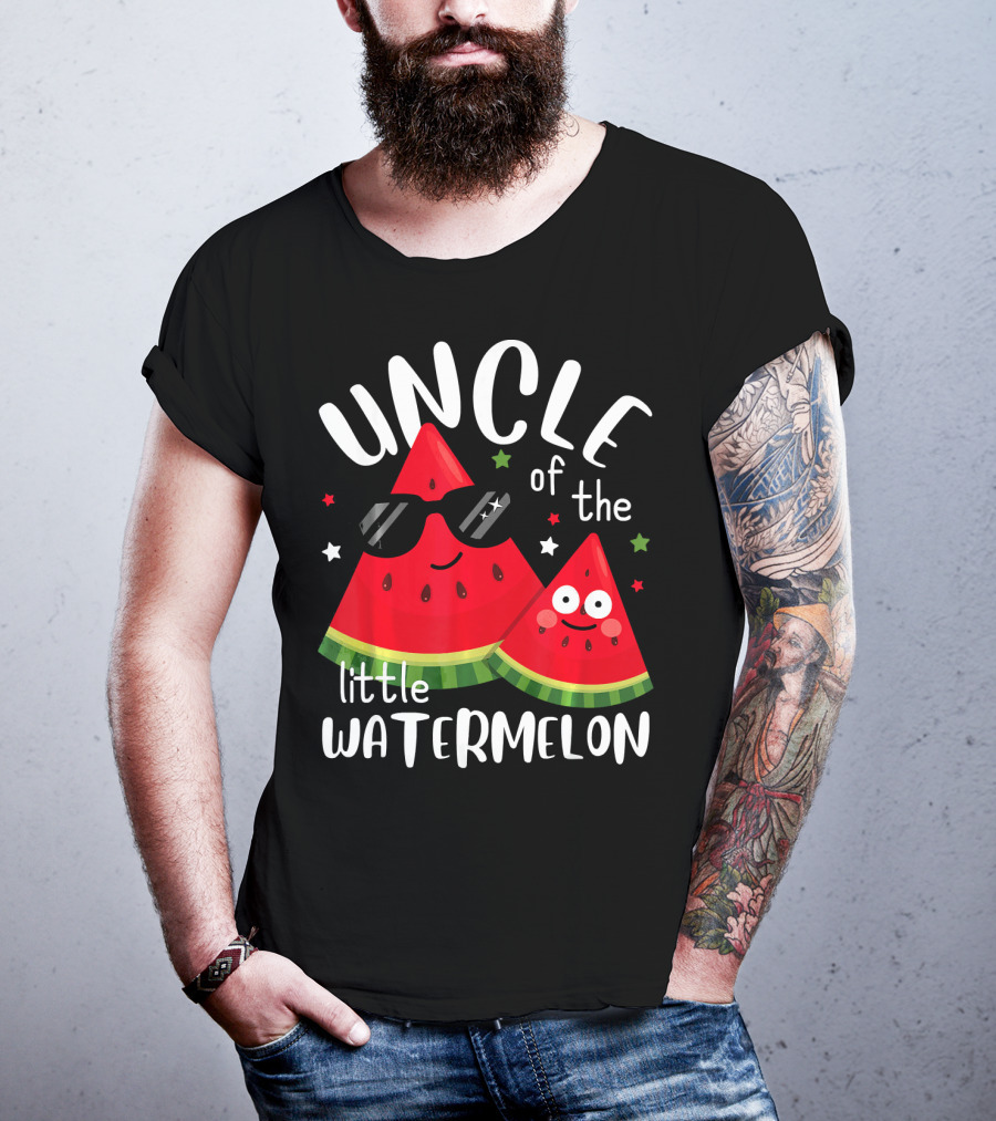 Uncle Of The Little Watermelon With Sunglasses Summer T-Shirt