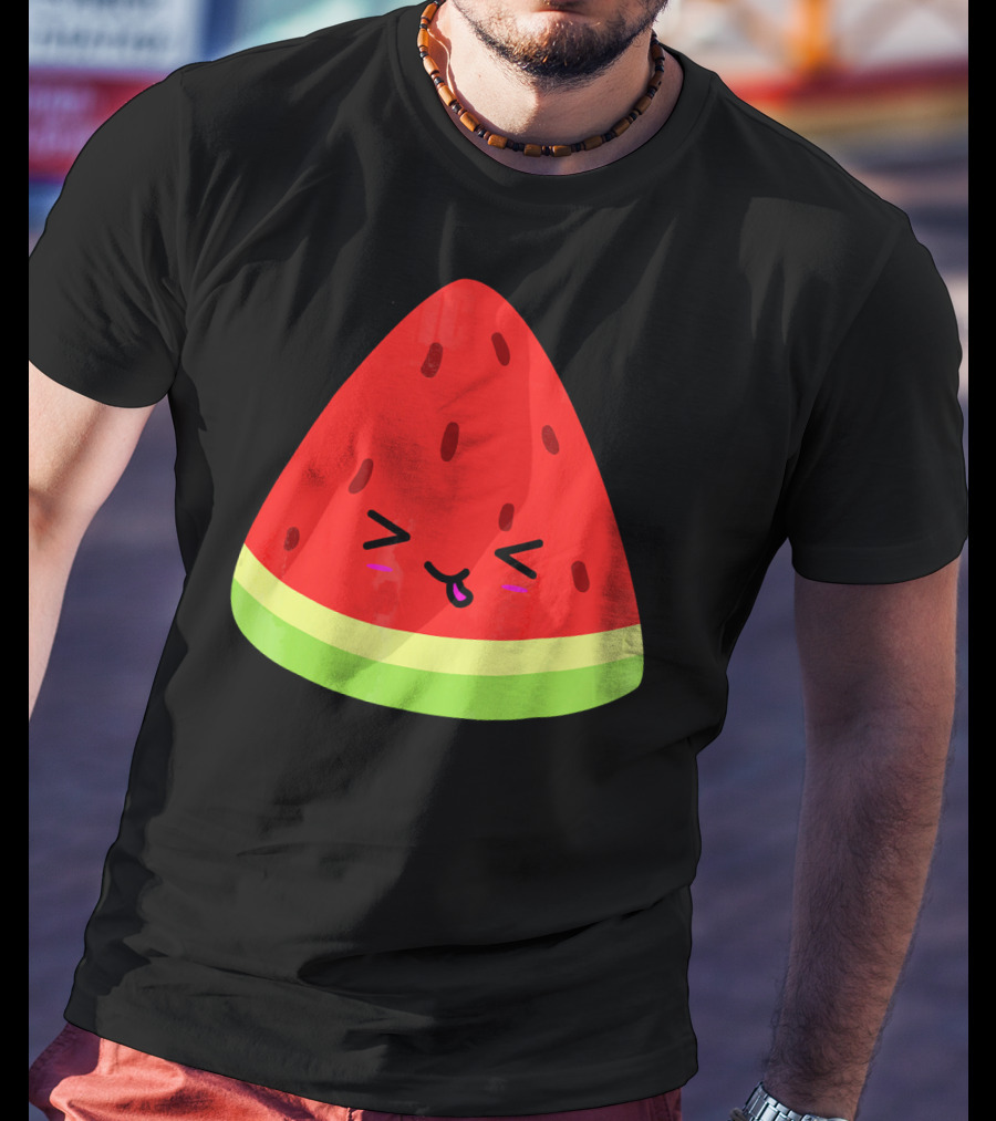 Kevin The Watermelon Cute Smiley Face T-Shirt