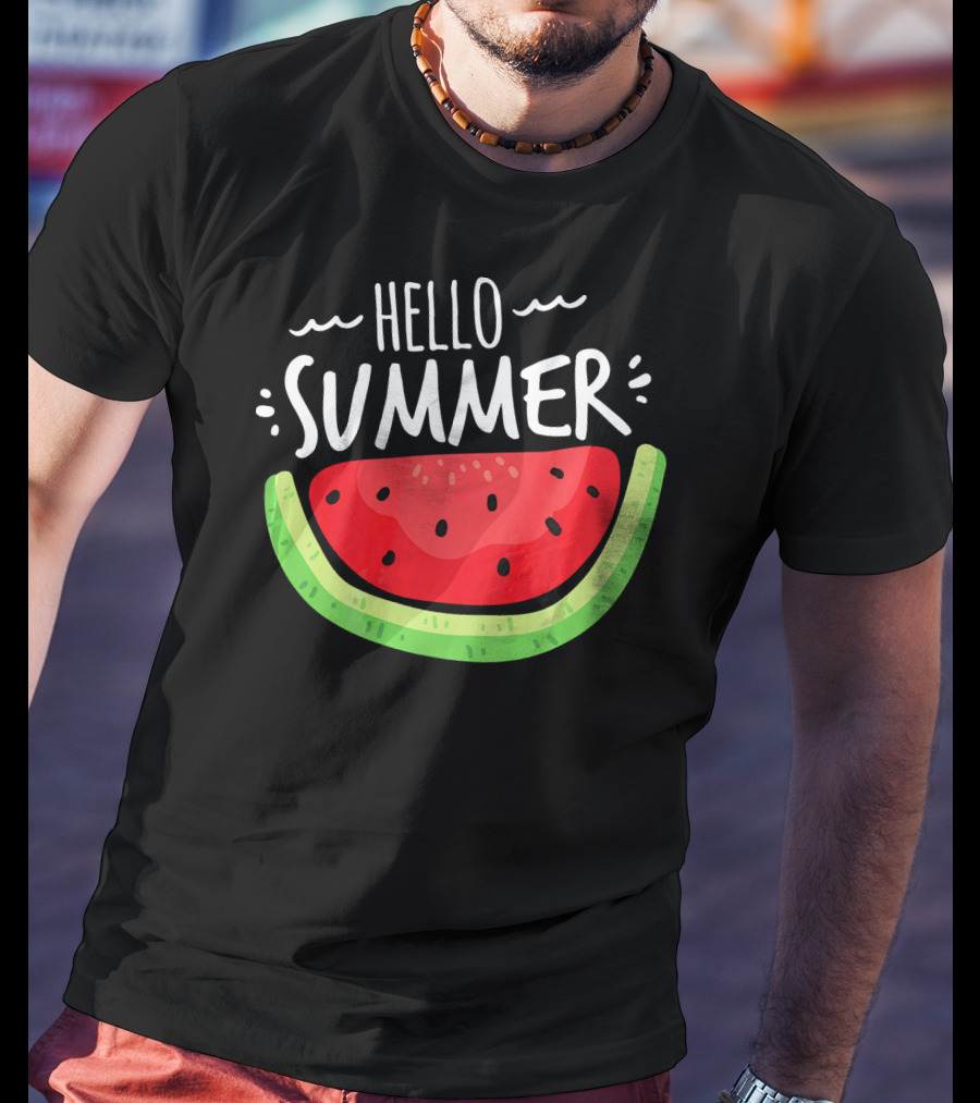 Hello Summer Watermelon Funny Summer T-Shirt