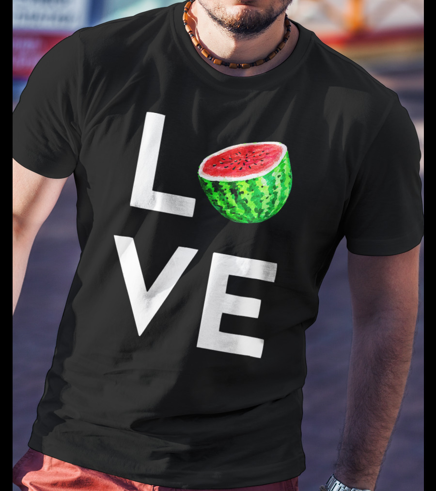 LOVE Watermelon I Love Watermelon Funny Vegan T-Shirt