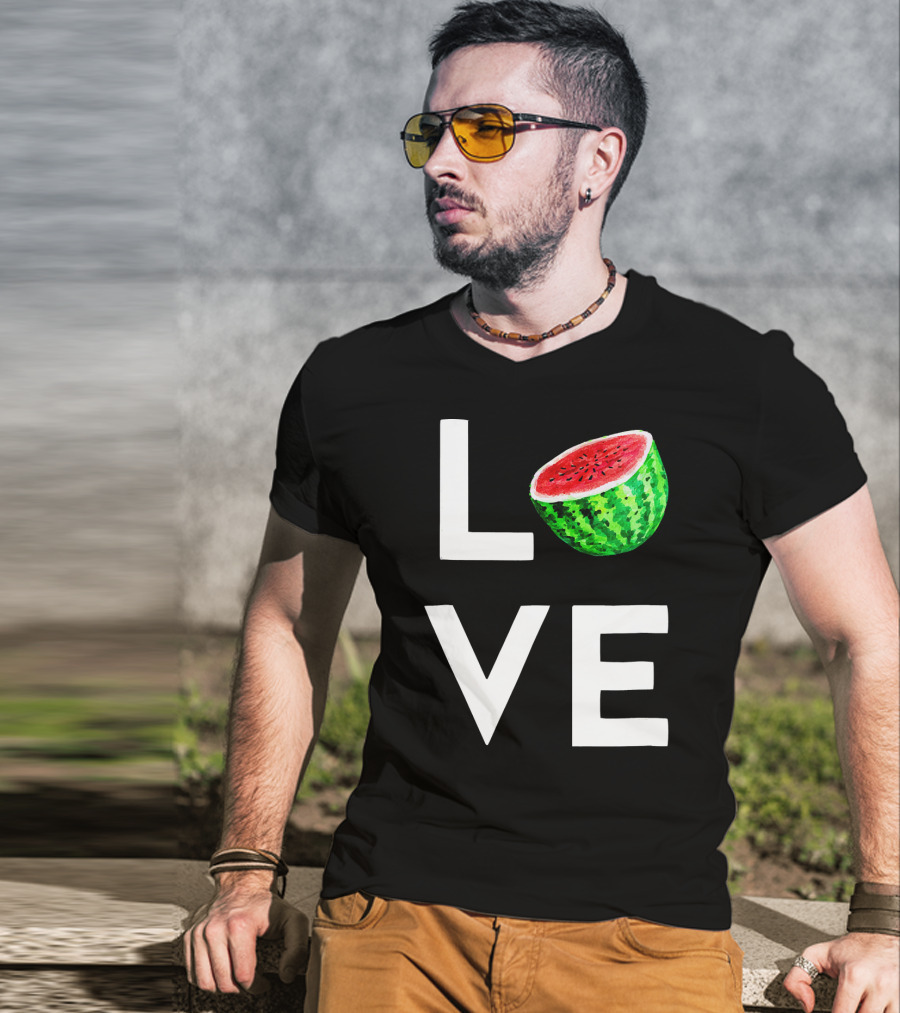 LOVE Watermelon I Love Watermelon Funny Vegan T-Shirt