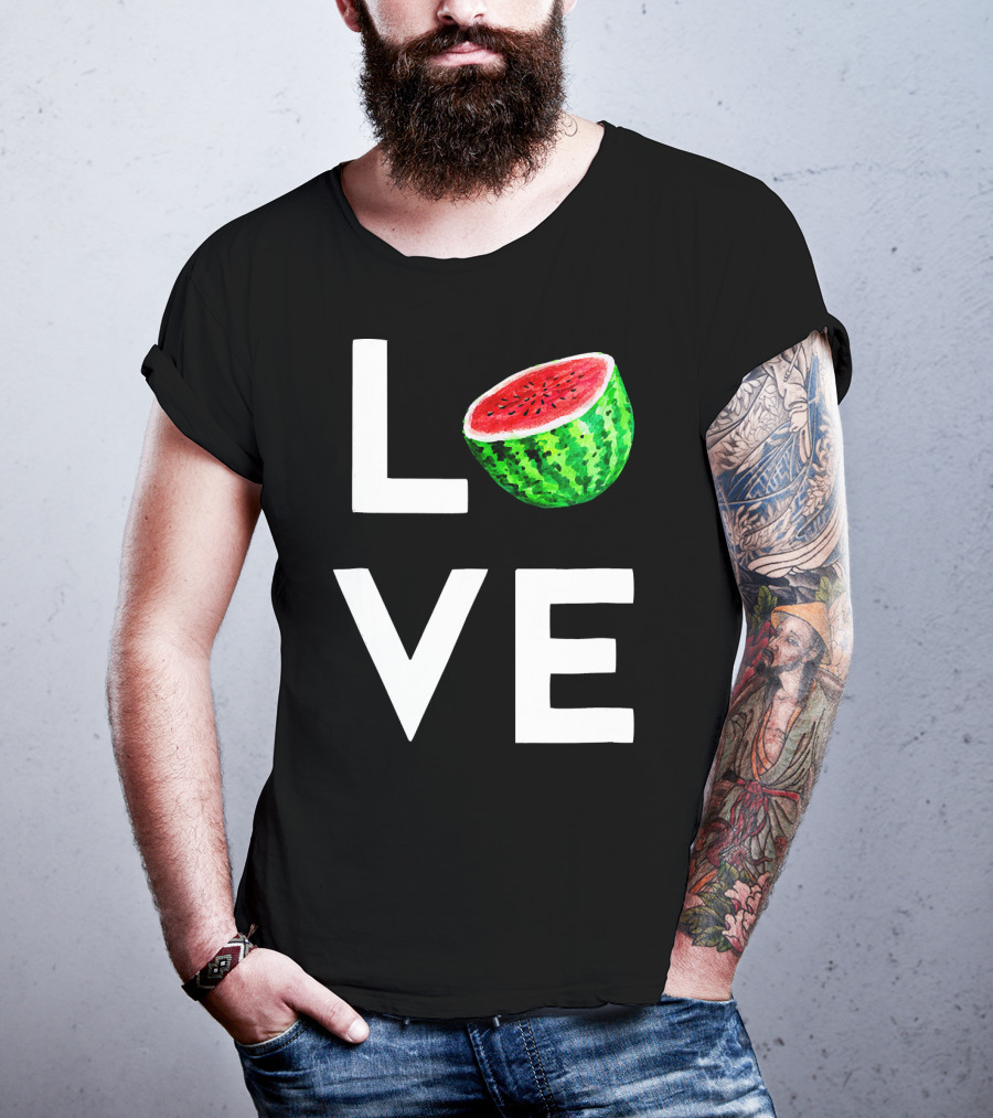 LOVE Watermelon I Love Watermelon Funny Vegan T-Shirt