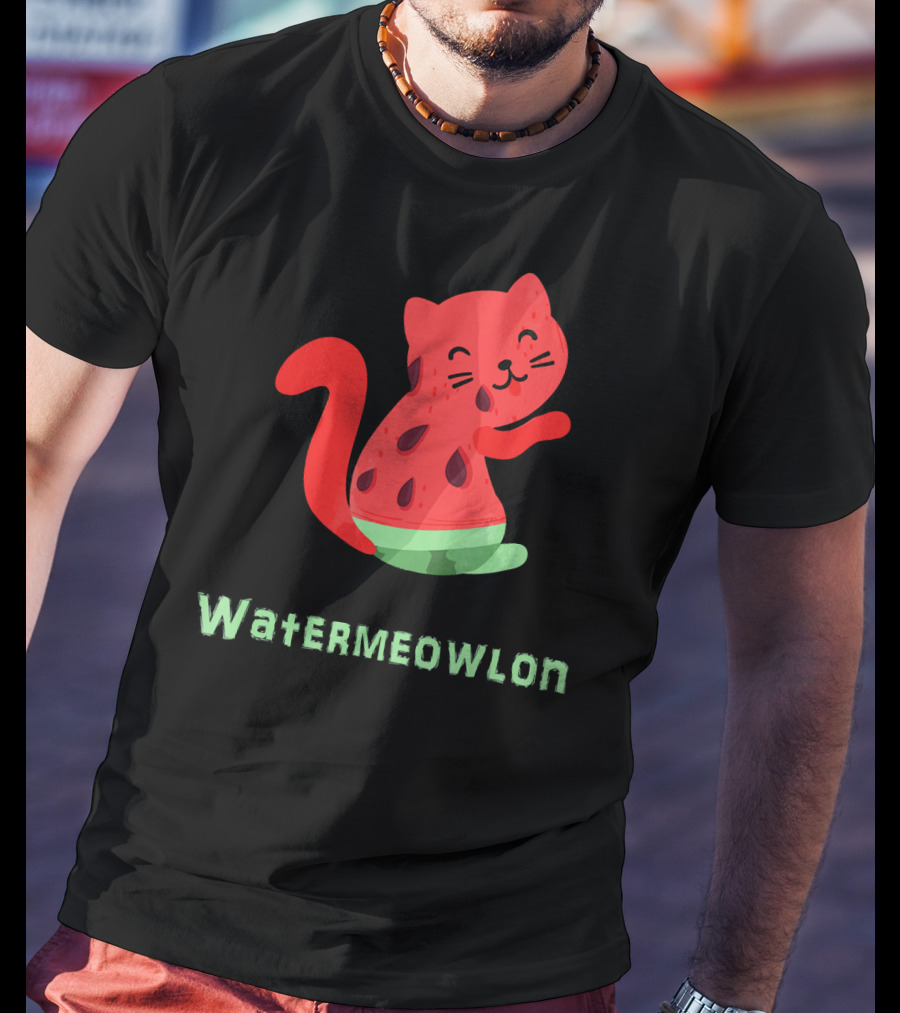 Watermeowlon Funny Cat Watermelon Cute T-Shirt