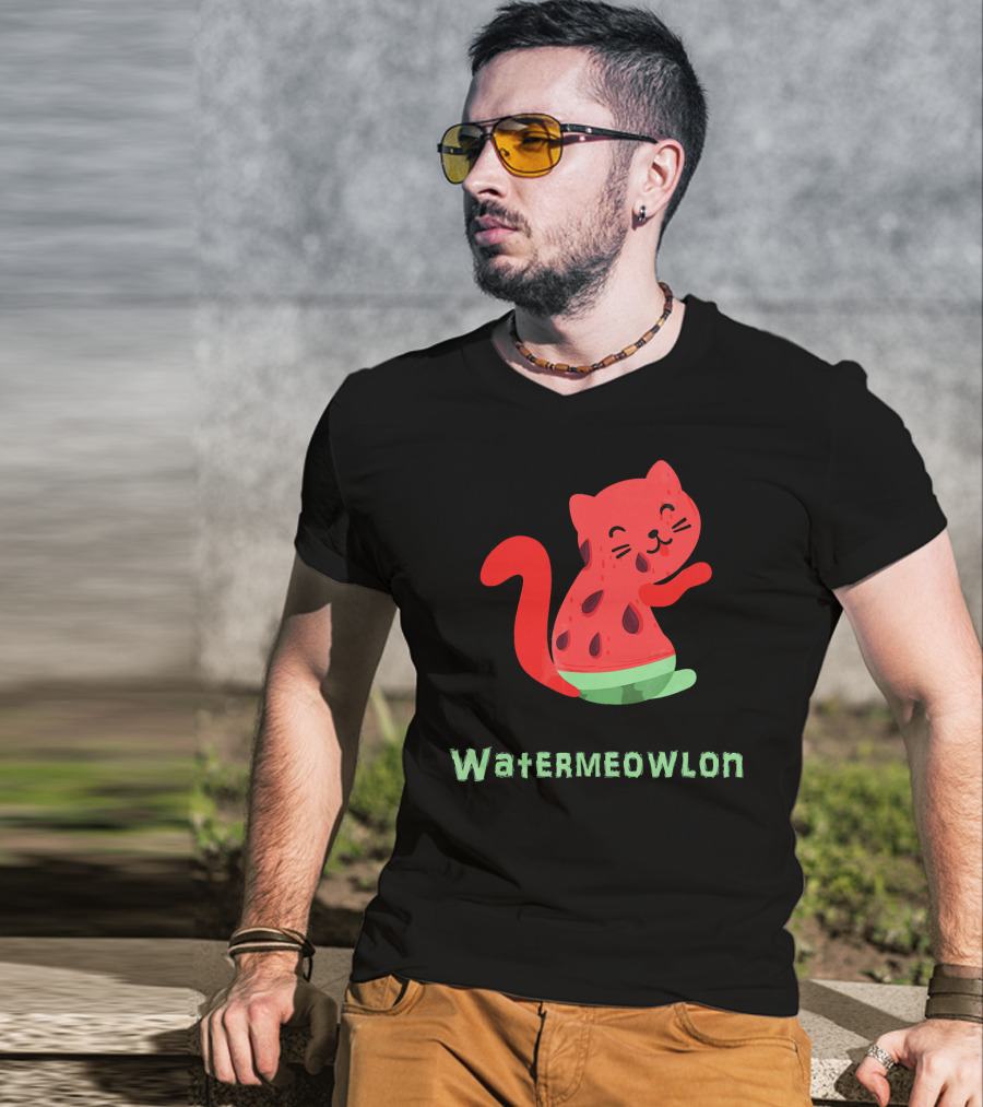 Watermeowlon Funny Cat Watermelon Cute T-Shirt