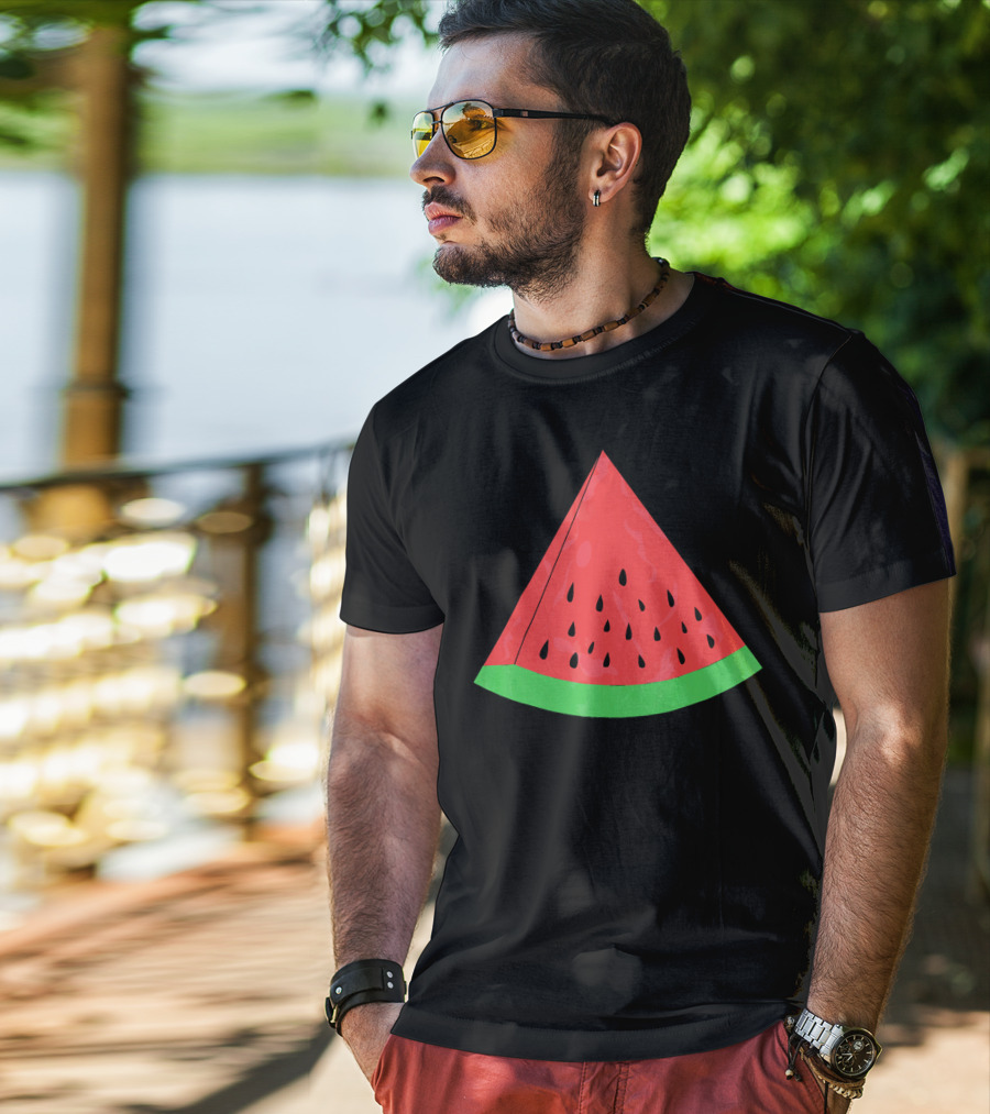 Red Watermelon Fruit Slice Summer Vacation T-Shirt