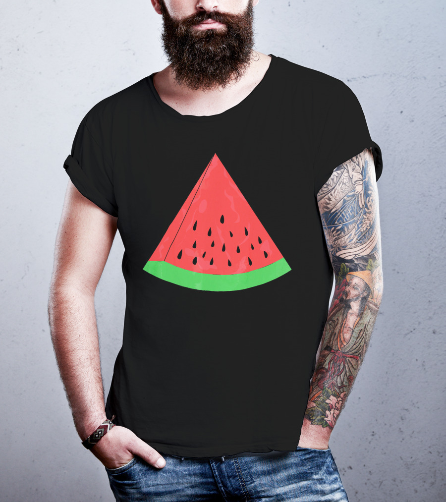 Red Watermelon Fruit Slice Summer Vacation T-Shirt