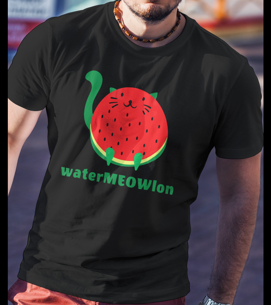 Watermeowlon Funny Cat Watermelon T-Shirt