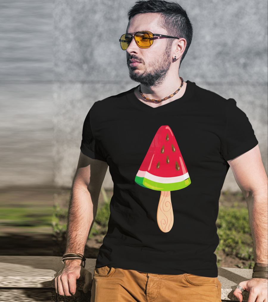 Watermelon Ice Cream Popsicle Treat T-Shirt