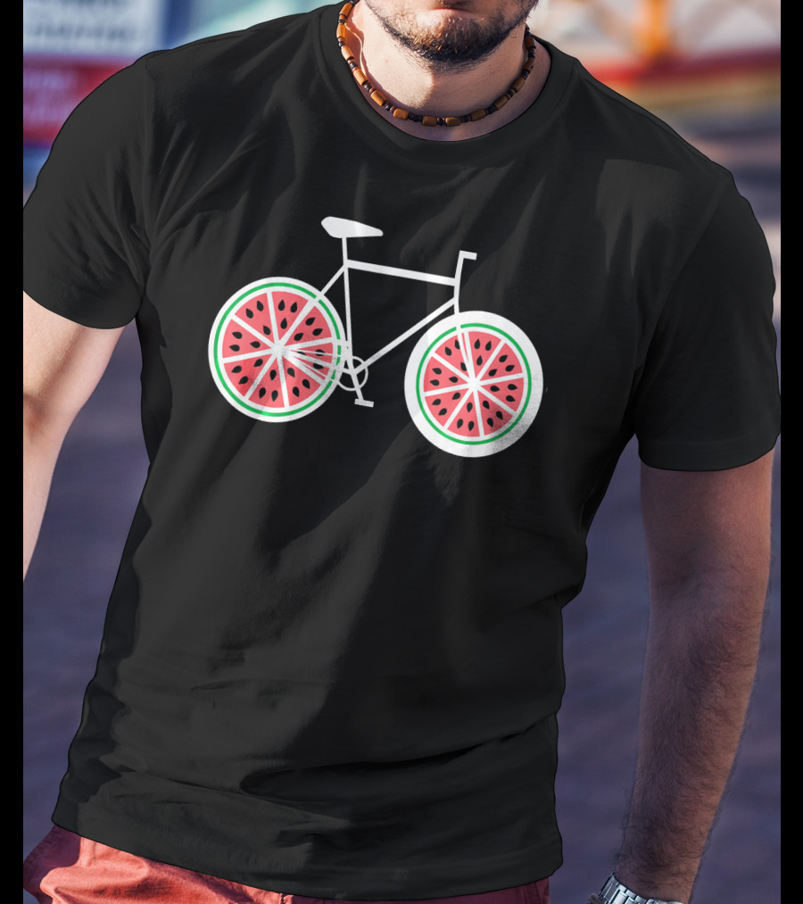 Fixie Single Speed Bicycle With Watermelon Wheels T-Shirt
