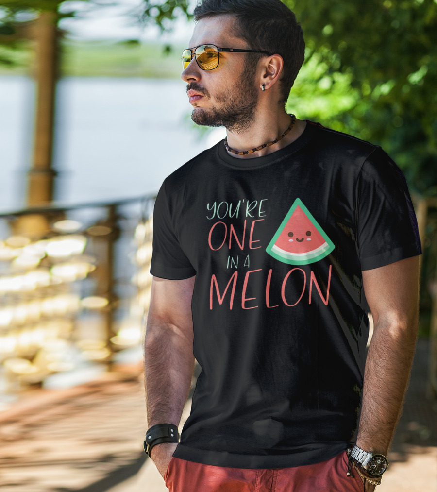 You're One In A Melon Funny Cute Watermelon Slice T-Shirt