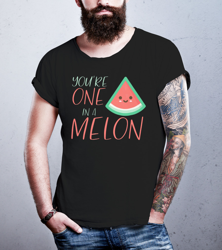 You're One In A Melon Funny Cute Watermelon Slice T-Shirt